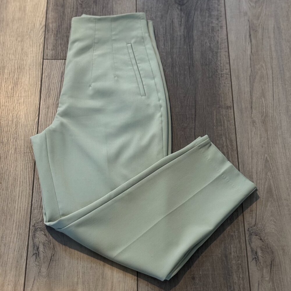 Zara High-Waisted Tailored Pants Sage Green Size L